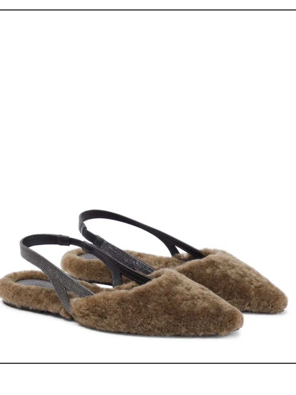BRUNELLO CUCINELLI 2022 MONILI SHEARLING SLINGBACK FLATS